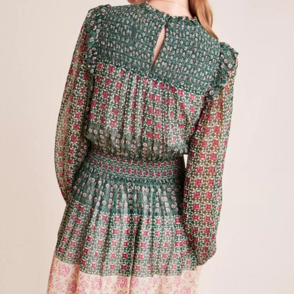 Anthropologie Rhiannon Floral Mini Dress Size Medium - Picture 2 of 4